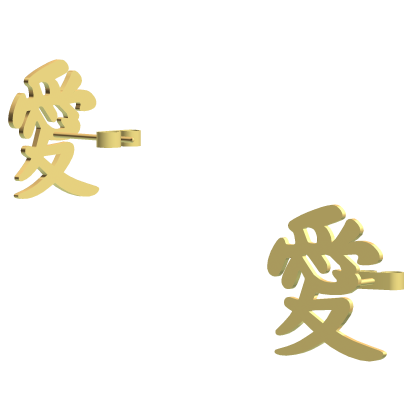 Gold Japanese Garra Anime Earrings 