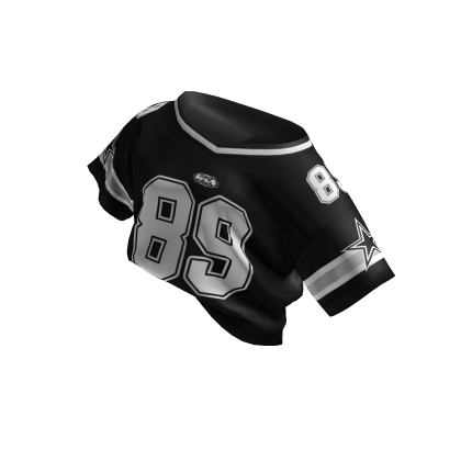Off Shoulder Tucked Y2K Jersey (Black)