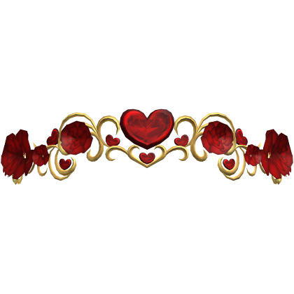 Beloved Cupid's Rose Tiara - red/gold