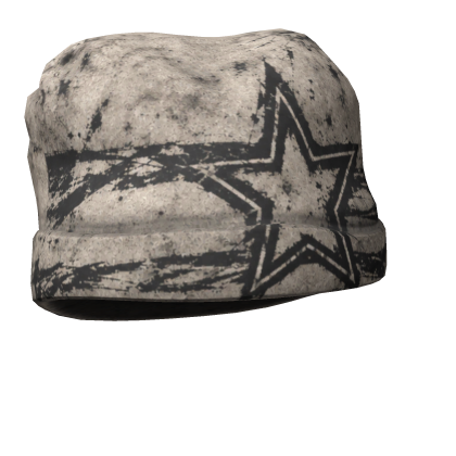 Ivory Distressed Orbit Star Beanie