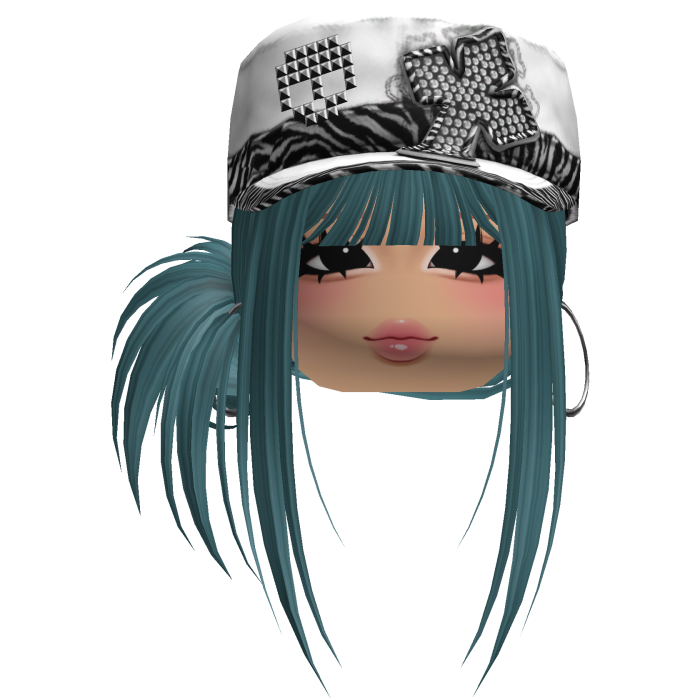 Gyaru Side Bun Hair w/ Zebra Cap & Earrings