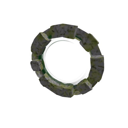 old portal with the effect of a green black hole