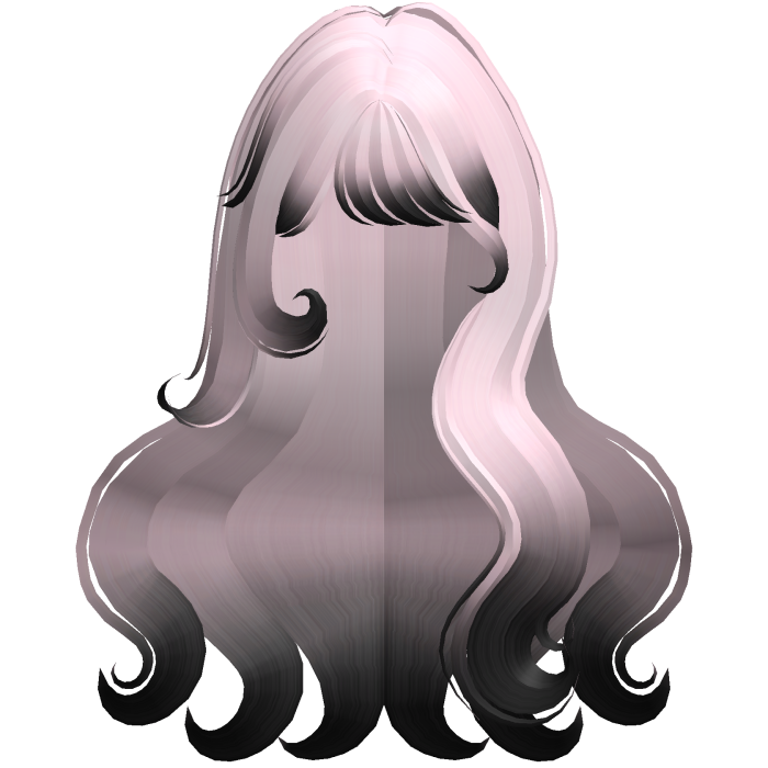 ♡ Cute Fluffy Wavy Hair w/ Bangs (PinkBlack Ombre)