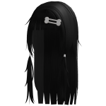 ୨୧ cutecore bone clip long hair - black