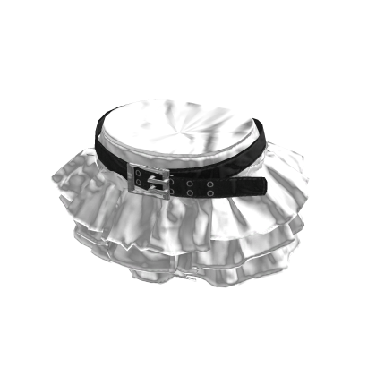 💜 Lace Ruffle Mini Skirt_White