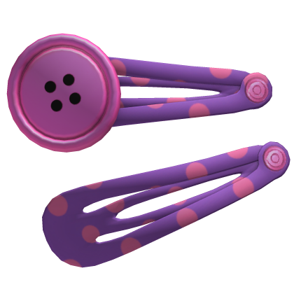 Polka Dot Button Hairclips [Pink & Purple] Roblox item