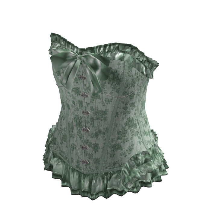 Floral Ruffle Corset Top (Green)