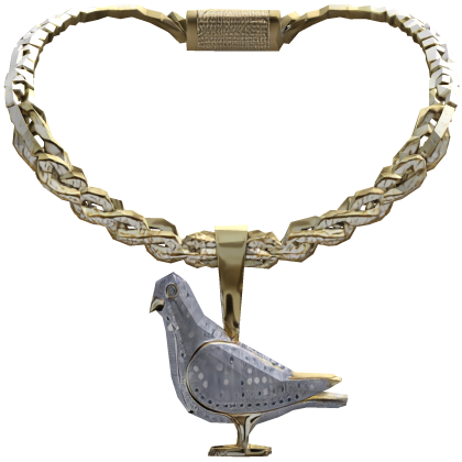 Iced Out Pigeon Dove Chain Trendy Gold 3.0