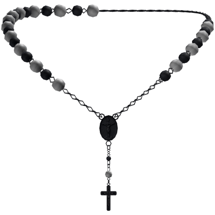 Goth Rosary Jesus Cross Necklace