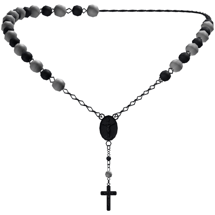 Goth Rosary Jesus Cross Necklace
