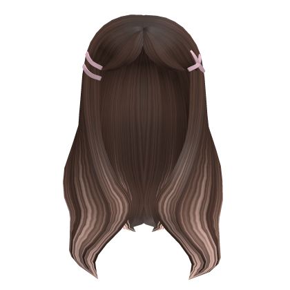 Roblox Item Pixie Blowout Clipped Hair (brown w/ highlights)