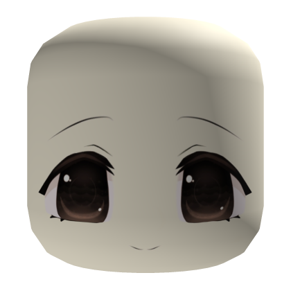 ꒰♡꒱ cute brown eye happy chibi anime face mask  Roblox item
