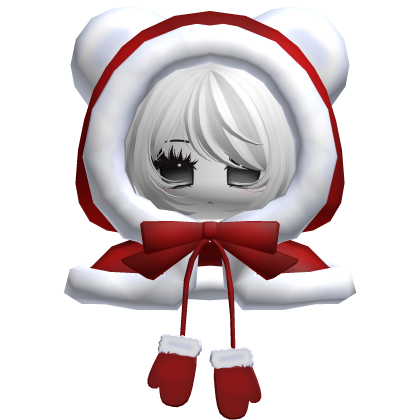 Christmas Moe Girl Red Bear Hood White