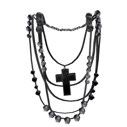 Vintage Layered Necklace w/ Cross 1.0 Silver