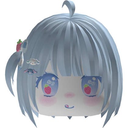 Blue Kawaii Short Bob W/ Mini Pigtail