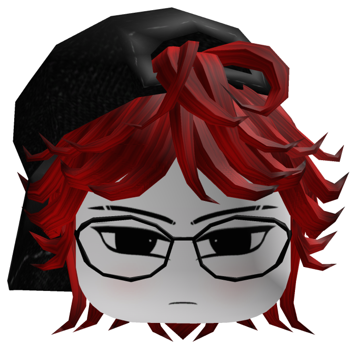 Red Messy Anime Boy Hair w/Y2K Distressed Cap