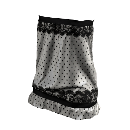 2000s Glam Doll top in lace detail and black polka thumbnail