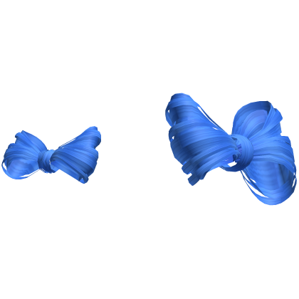 Blue Double Hair Bows Roblox item