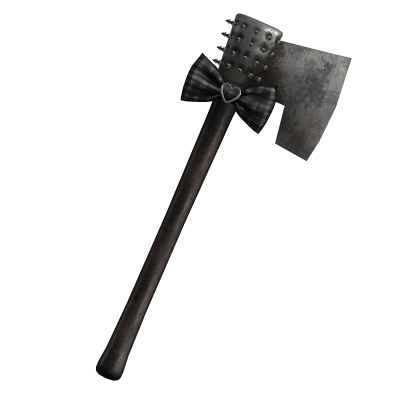 cute scary rusty halloween axe in black