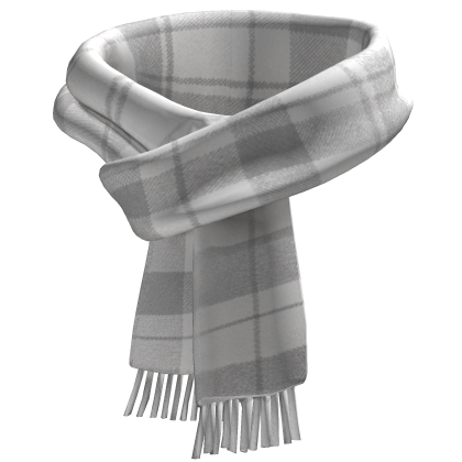 Cozy White Plaid Scarf