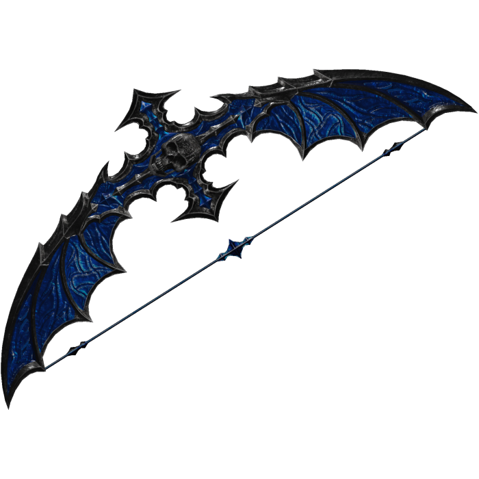 Skullbound Blue and Black Goth Reaper Bow