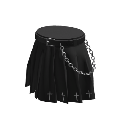 Black Gothic Pleated Skirt (Cross Design)