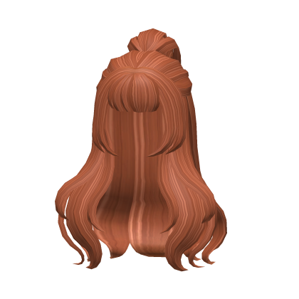 Ginger Anime Wavy Hair With High Ponytail Roblox item
