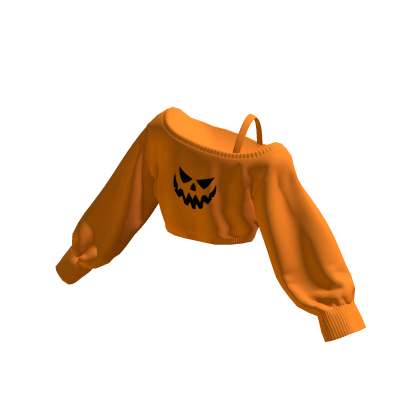 Halloween Off Shoulder Oversized Shirt Cropped thumbnail