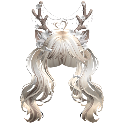 Ethereal Christmas Fairy Fawn Pigtails w/ Antlers