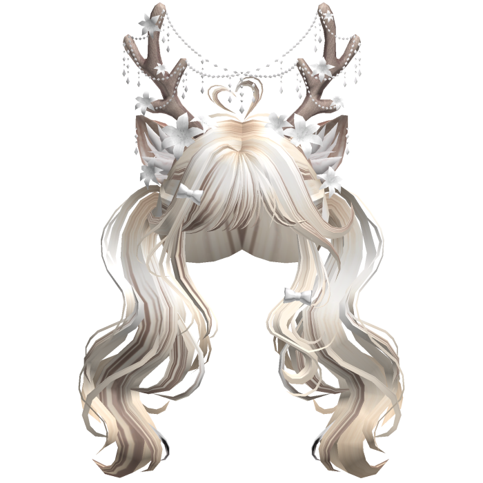 Ethereal Christmas Fairy Fawn Pigtails w/ Antlers