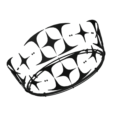 Solid Black Tilted Floating Crown