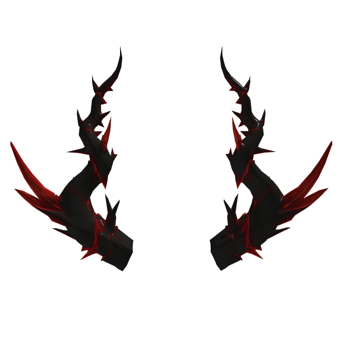 Dark Red Crystal Demon Horns Gothic