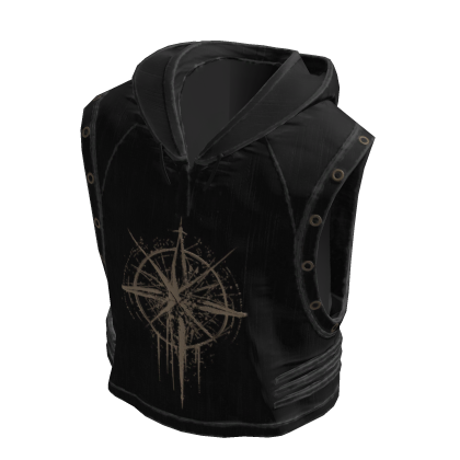 Sleeveless Compass Hoodie (black)