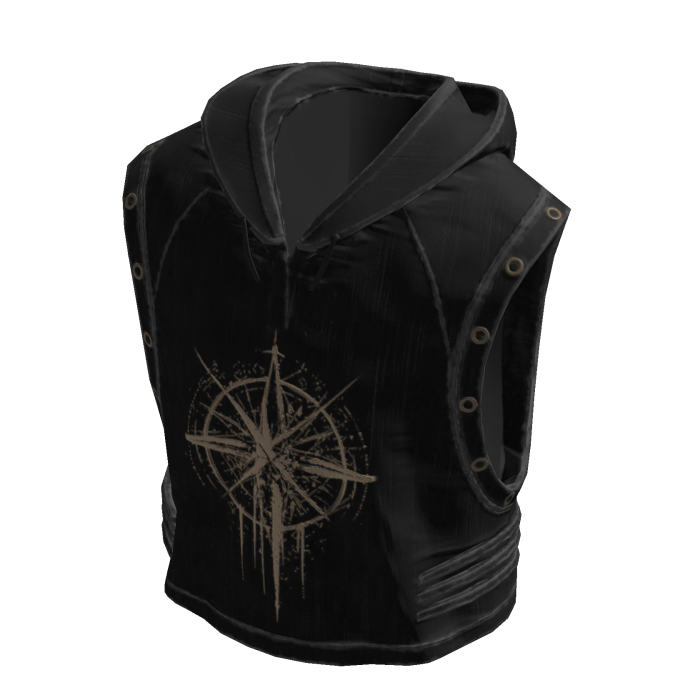 Sleeveless Compass Hoodie (black)