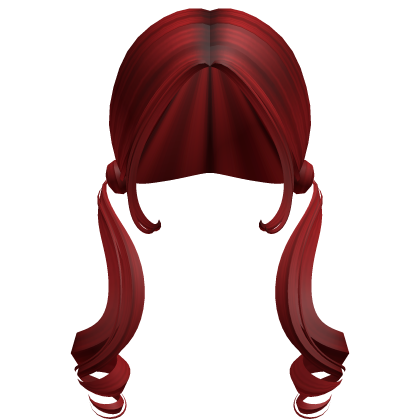 -',ৎ Preppy Blowout Curly Pigtails in Red