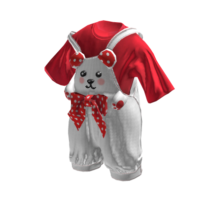 💜 Teddy Bear Overalls Chibi Style_Red thumbnail