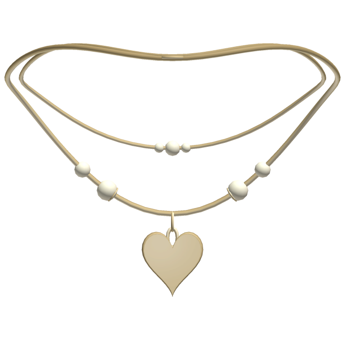 cute layered heart necklace gold