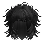 Black Fluffy Half-Up Pigtails