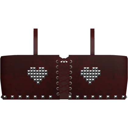 Red emo studded lace-up heart tank top