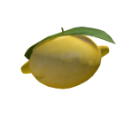 Realistic lemon with a leaf