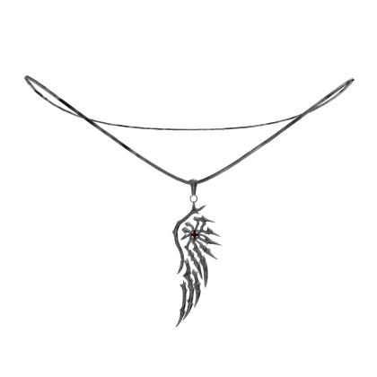 Silver and ruby angel wing pendant Roblox item