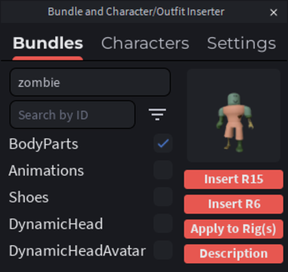 Bundle and Character/Outfit Inserter preview 3