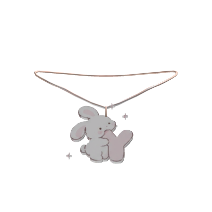 cute y pink bunny initial necklace 3.0