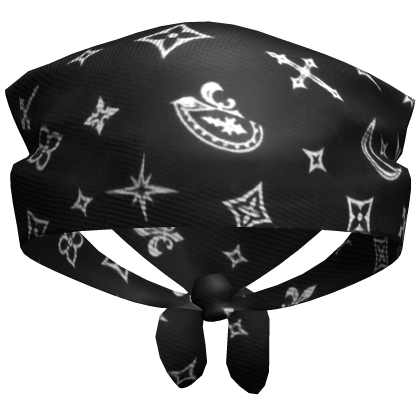 black oversized distressed bandana