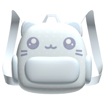 Kawaii kitty backpack blue polka dot