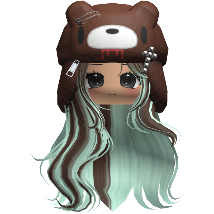Fuzzy Bear Ushanka Flowy Long Hair (Mint Choco)