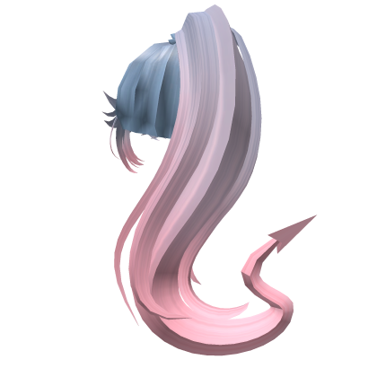 devil ponytail - blue & pink