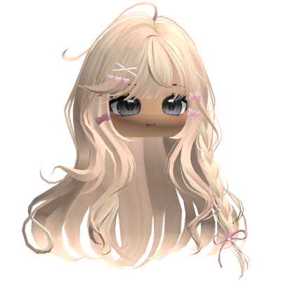Shoujo Girl Braids w/ Bow Clips (Blonde) Roblox item