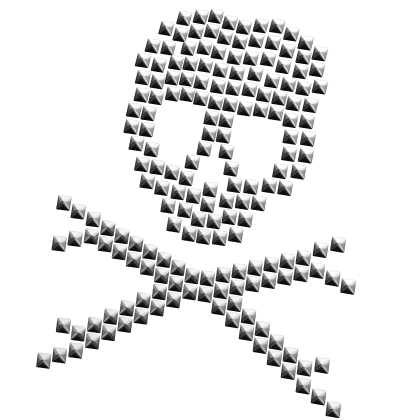 scene emo skull studded hair sticker