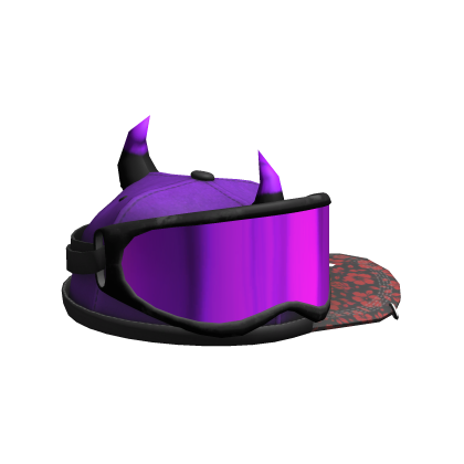 purple snapback w dirt bike goggles Roblox item